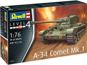 Сглобяем модел, Revell, Британски танк A-34 Comet Mk.1, 69 части