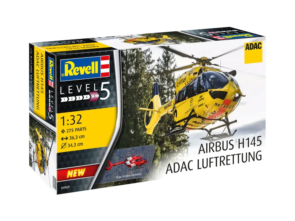 Сглобяем модел, Revell, H145 ADAC/REGA, 275 части
