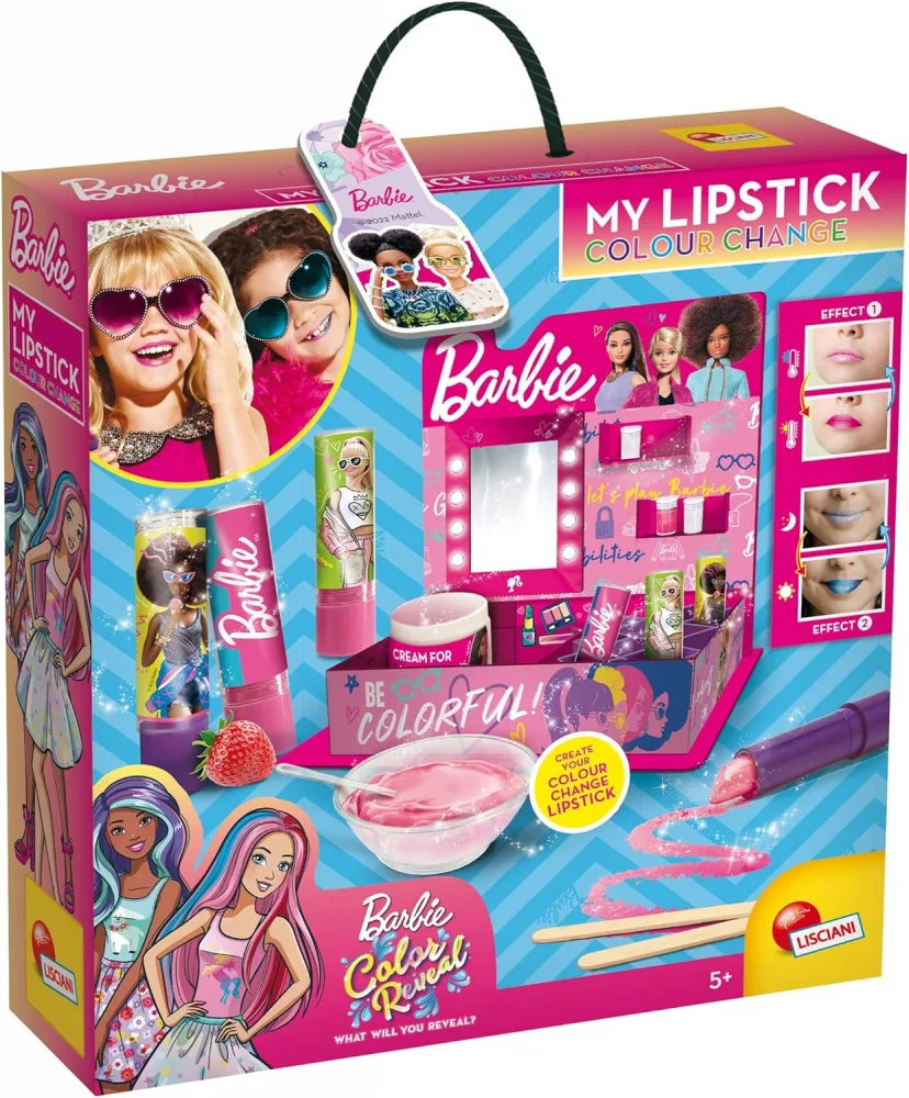 Творчески комплект, Lisciani, Barbie, Направи си сам червило с промяна на цвета