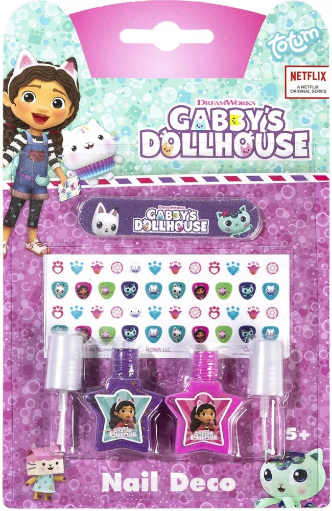 Творчески комплект, Totum, Gabby′s Dollhouse, 2 бр. лакове и стикери за нокти