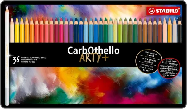 Комплект цветни моливи, Stabilo, CarbOthello ARTYplus, Метална кутия, 36 броя