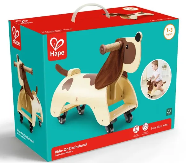 Дървена играчка, Hape, Дакел за езда, 56 x 37.6 x 20 см