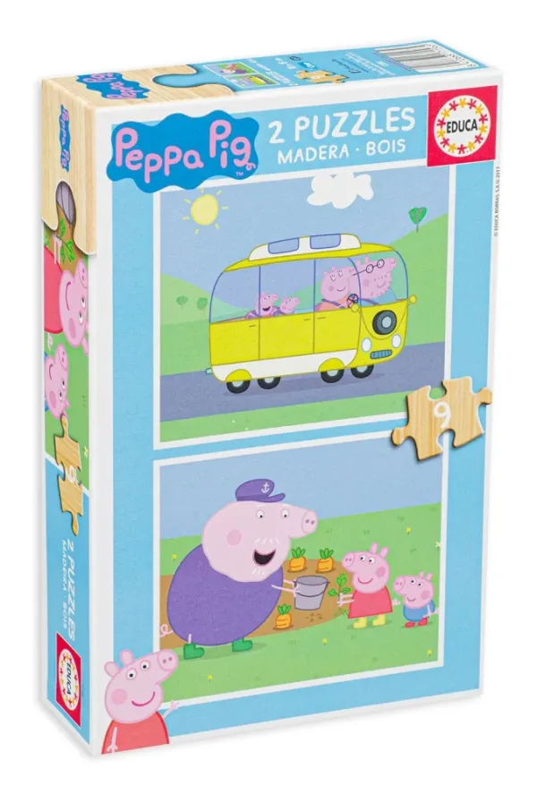 Пъзел, Educa, Peppa Pig 2 в 1, 2 х 9 части