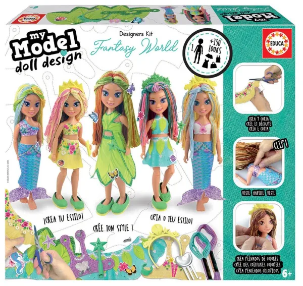 Образователна игра, Educa, Fantasy World, My Model, Дизайн на кукла, Фантазия