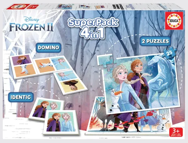 Игрален комплект, Educa, Frozen II, Домино, Мемори и 2 пъзела от 25 части