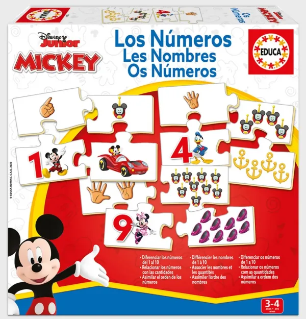 Образователен пъзел, Educa, Mickey and Friends, Числа, 40 части