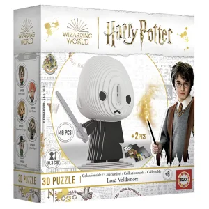 Пъзел, Educa, Мини фигурка, Лорд Волдемор 3D, 46 части