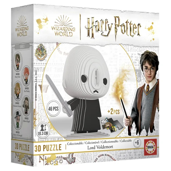 Пъзел, Educa, Мини фигурка, Лорд Волдемор 3D, 46 части