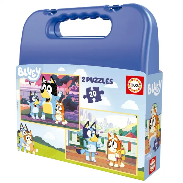 Пъзел, Educa, Bluey в куфарче, 2 х 20 части