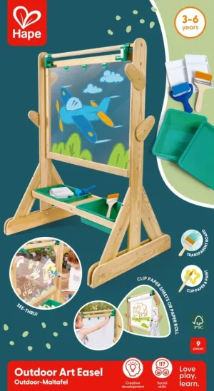 Комплект дървен статив за изкуство на открито, Hape, 9 части
