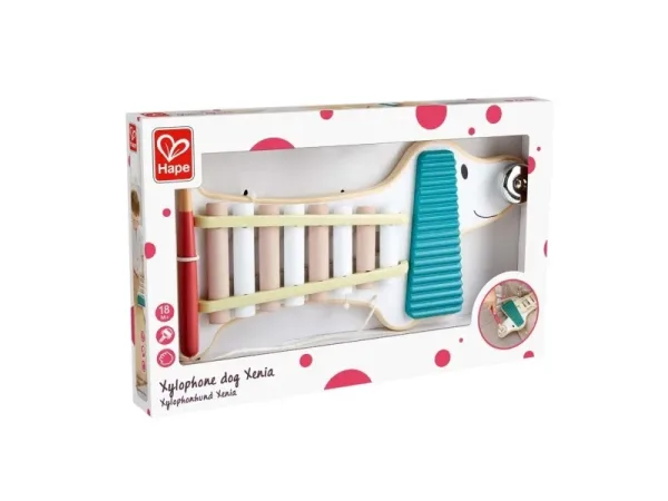 Музикална играчка, Hape, Ксилофон, Куче Ксения, 35 см