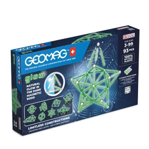Магнитен конструктор, Geomag, Glow, 93 части