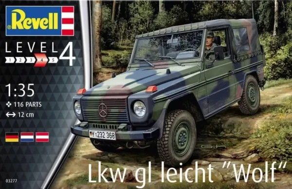 Сглобяем модел, Revell, Военен автомобил, Mercedes-Benz G-Class, 116 части