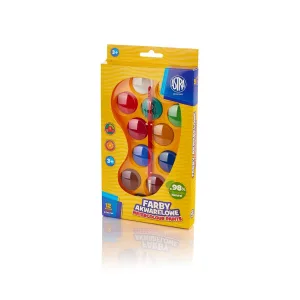 Комплект акварелни бои, Astra, 12 цвята с четка