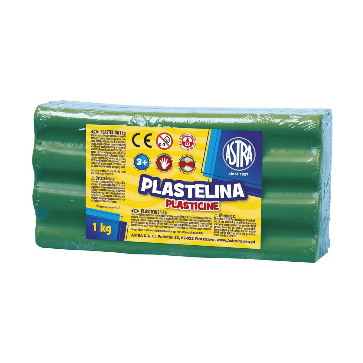 Пластилин, Astra, Зелен, 1 кг.