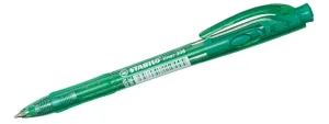 Химикалка с механизъм, Stabilo, Liner F, Зелен