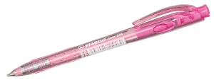 Химикалка с механизъм, Stabilo, Liner F, Розов