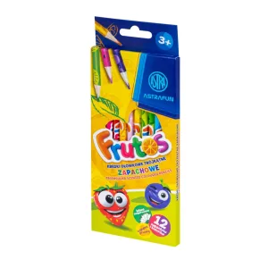 Комплект триъгълни ароматизирани цветни моливи, Astra, Frutos, 12 цвята