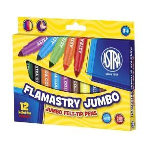 Комплект флумастери, Astra, Jumbo, 12 цвята