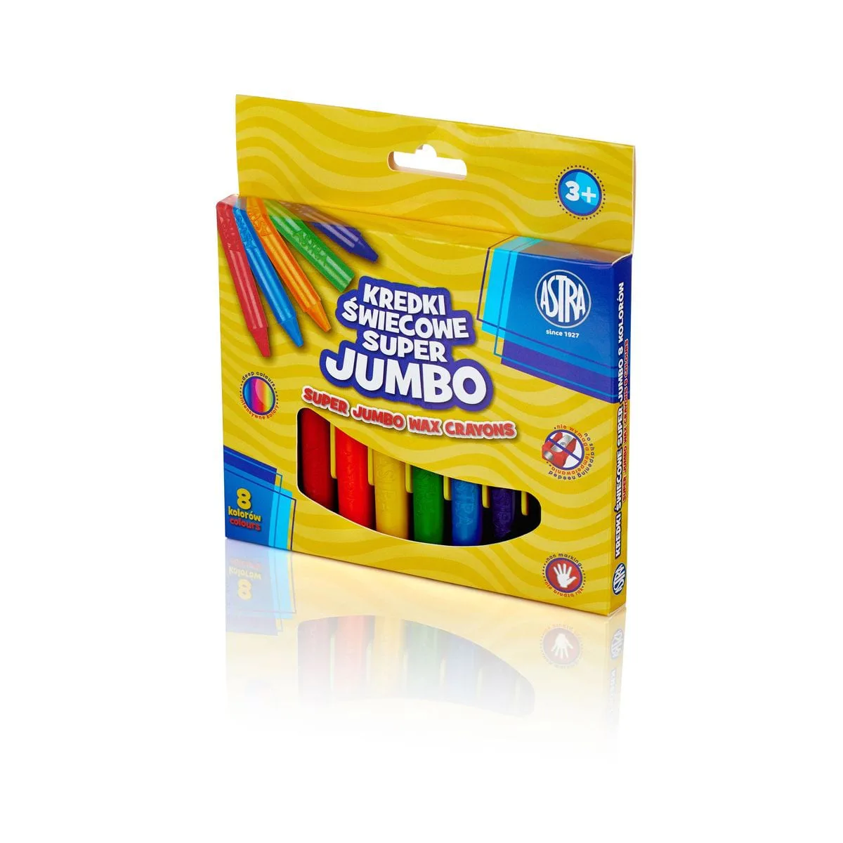Комплект восъчни пастели, Astra, Jumbo, 8 цвята