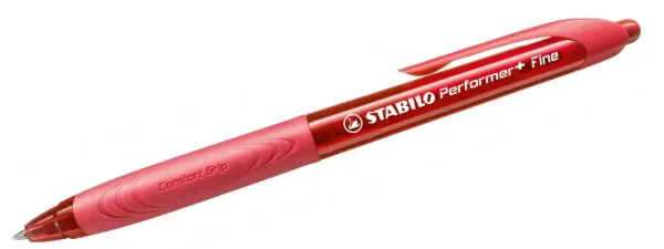 Химикалка с механизъм, Stabilo, Performer 328F, Червена