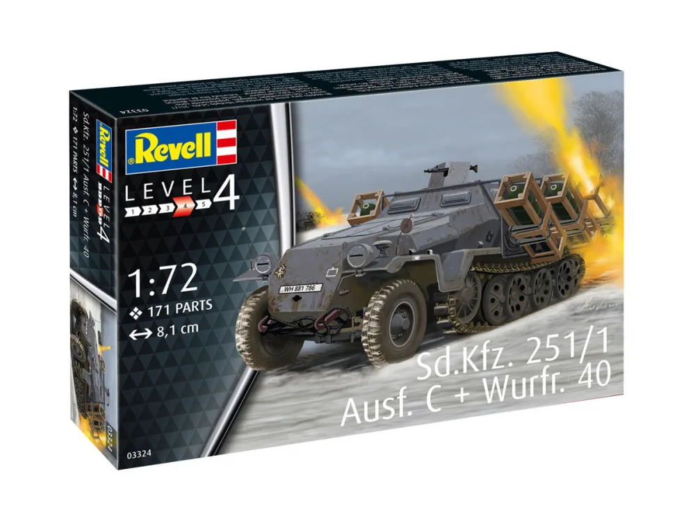 Сглобяем модел, Revell, Немски бронетранспортьор Sd.Kfz. 251/1 Ausf.C + Wurfr.40, 171 части