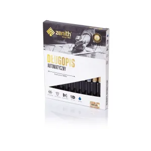 Комплект цветни химикалки, Astra, Zenith, Металик, 10 бр.