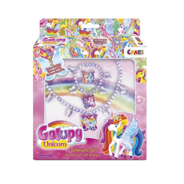 Комплект детски бижута, Craze, Galupy Unicorn, 3 части
