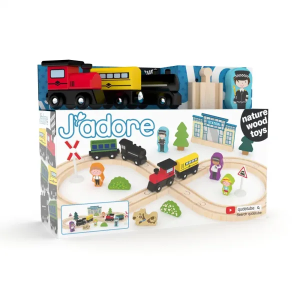 Дървен полицейски ЖП комплект, J′adore, 34 части