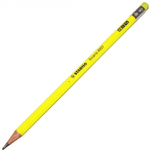 Графитен молив, Stabilo, Swano fluo HB с гума, Жълт