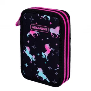 Двоен несесер, Astra, с аксесоари ASTRABAG Еднорог, AC21,  20,5 х 13 х 4,5 см