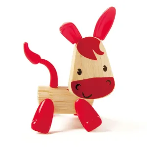 Детска играчка от бамбук, Hape, Мини животни, Магаре