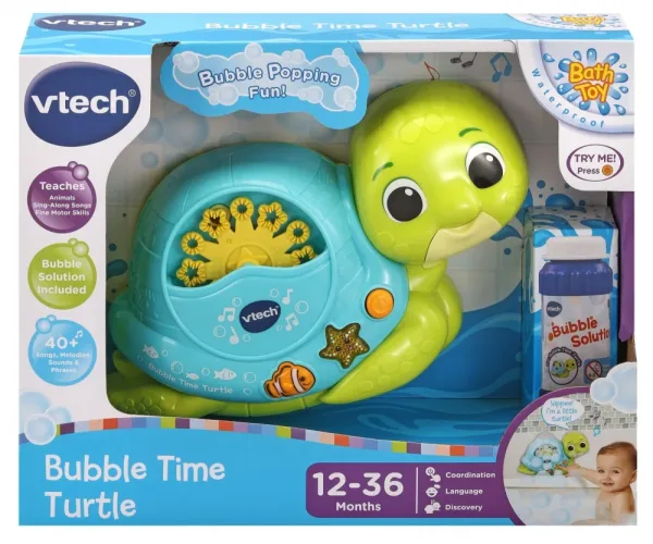 Интерактивна играчка за баня, Vtech, Музикална костенурка за балончета, ‎7 x 19 x 12 cm