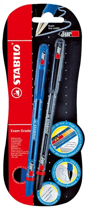 Комплект химикалки със скала, Stabilo, Exam Grade, 2 броя