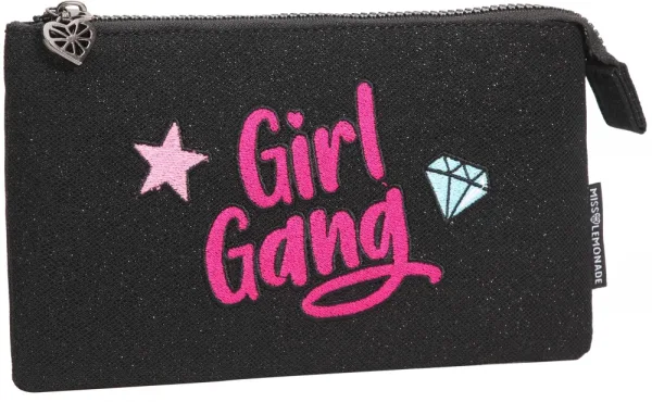 Несесер, Miss Lemonade, Girl Gang, 12 x 22 x 1 cm, Черен