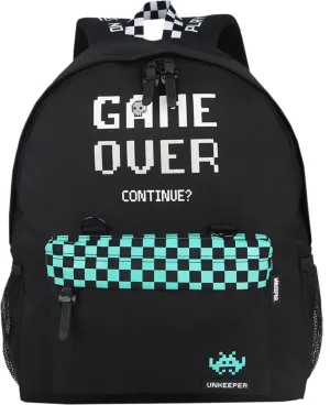 Ученическа раница, Unkeeper, Game Over, 44 x 33 x 16 см, Зелен