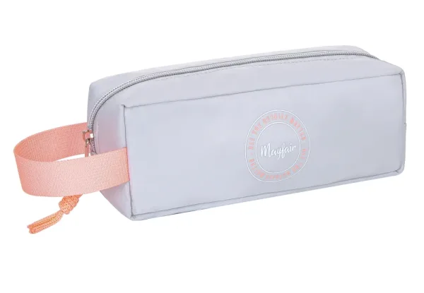 Ученически несесер, Kstationery, Mayfair, Neon Vibes, 22 x 8.5 x 5.5 cm, Сив