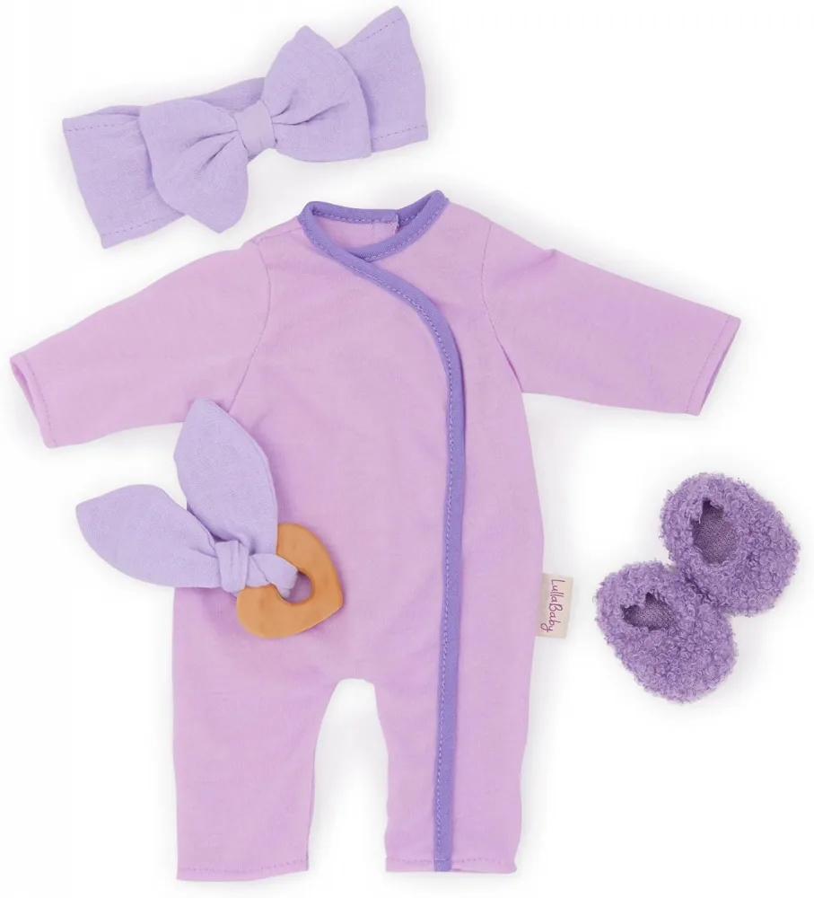 Комплект аксесоари за кукла, Battat, Lulla Baby, Дрехи за сън, 4 части, Розов