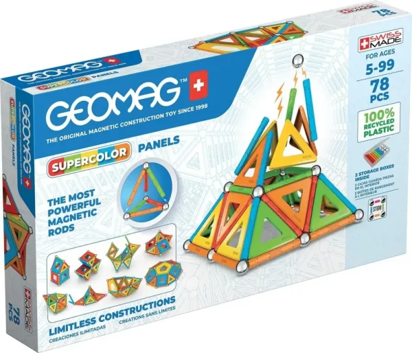 Магнитен конструктор, Geomag, Supercolor, 42 части