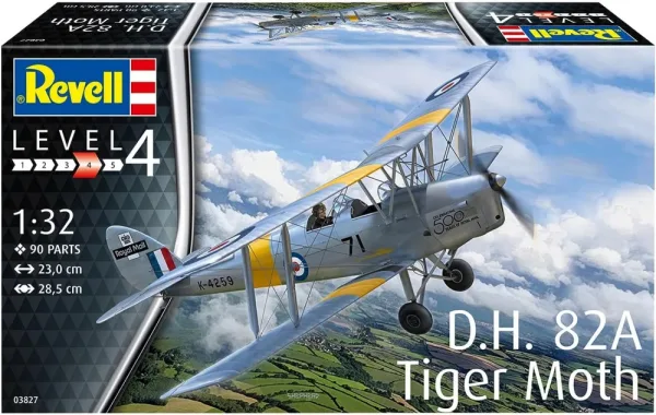 Сглобяем модел, Revell, Тренировъчен самолет D.H. 82A Tiger Moth, 90 части