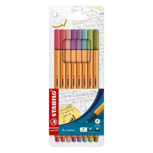Комплект тънкописци, Stabilo, Point 88 Pastel, 8 цвята