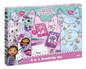 Творчески комплект, Totum, Gabby′s Dollhouse, Блестящи гривни + спрей маркери + диамантена мозайка 3 в 1