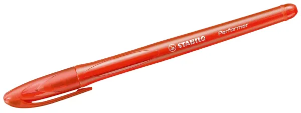 Химикалка с капачка, Stabilo, Performer 898F, Червена