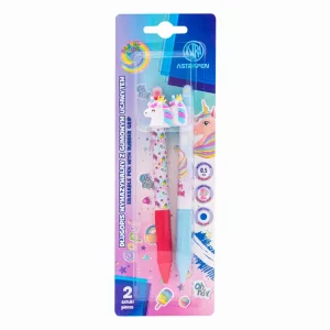 Комплект изтриващи химикалки, Astra, Pastel Line, Еднорог, Блистер 2 бр.