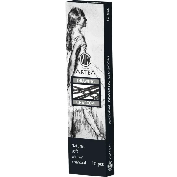 Комплект естествени въглени за рисуване, Astra, Artea, 10 бр.