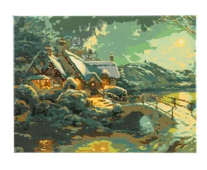 Творчески комплект, Craft Buddy, Рисуване по номера, Коледна лунна светлина, 30 х 40 см