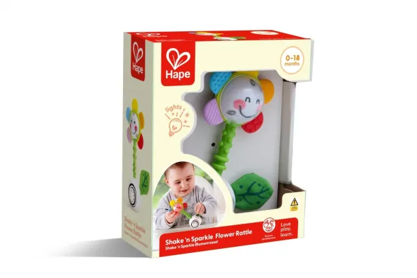 Дрънкалка и чесалка за зъби, Hape, Цвете