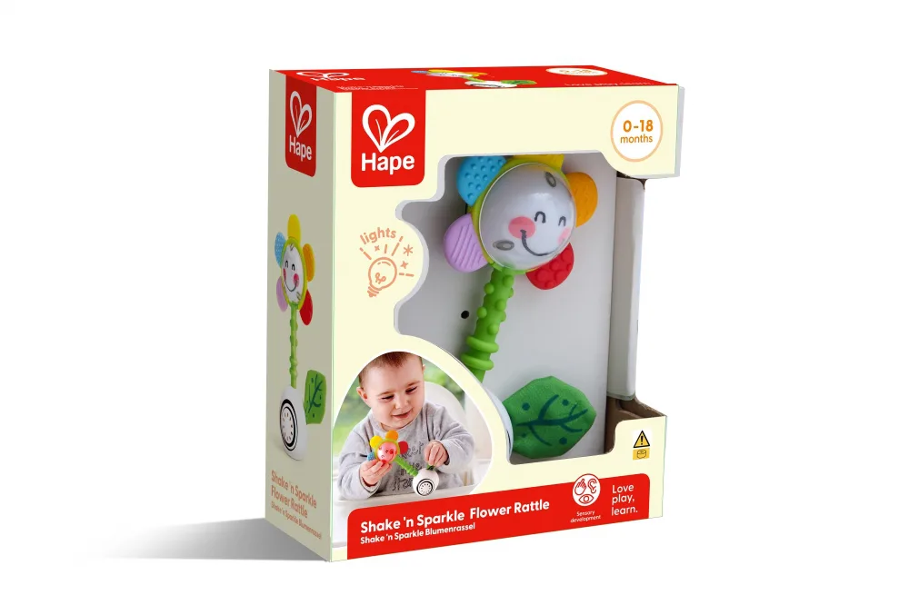 Дрънкалка и чесалка за зъби, Hape, Цвете