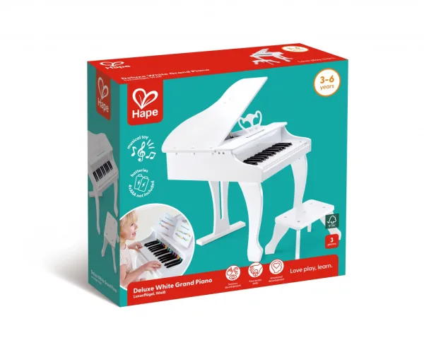 Голямо пиано, Hape, Делукс, Бяло
