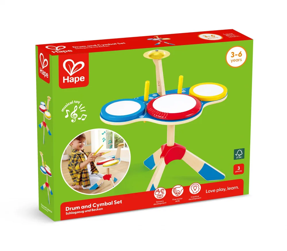 Комплект барабани и чинели, Hape